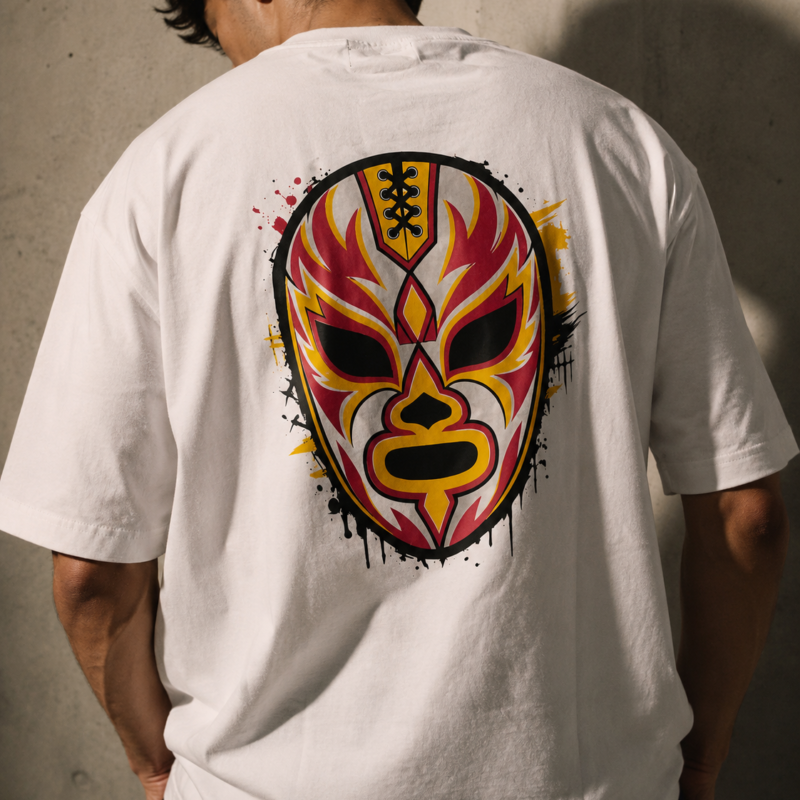 Playera Oversize — Máscara de Luchador